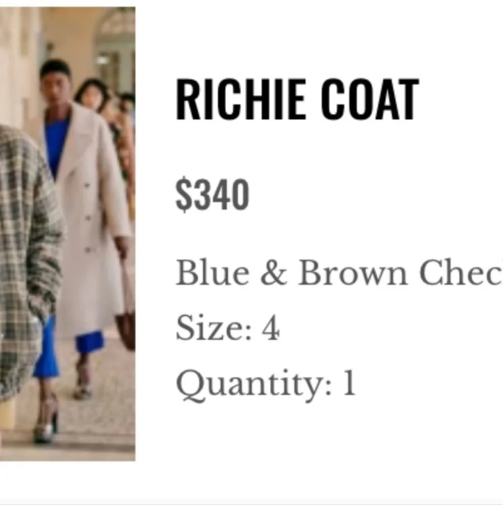 SÉZANE RICHIE Wool Tan Blue Plaid Bomber Oversized Jacket Coat RARE  NWT - Picture 3 of 9